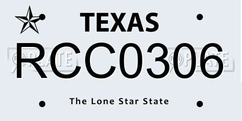 RCC0306 Texas License Plate