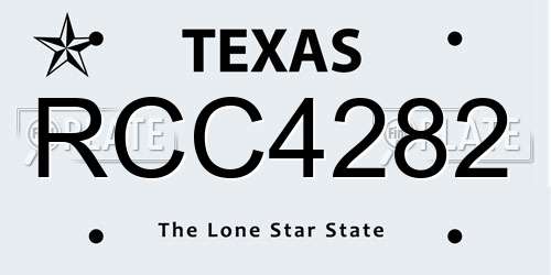 RCC4282 Texas License Plate