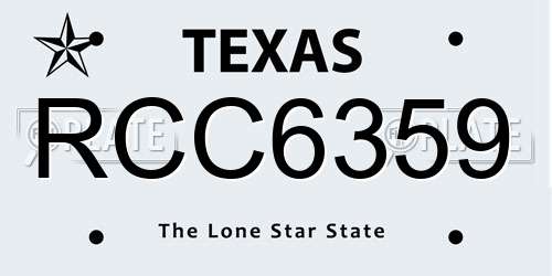 RCC6359 Texas License Plate