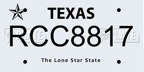 RCC8817 Texas License Plate