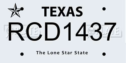 RCD1437 Texas License Plate