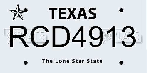 RCD4913 Texas License Plate