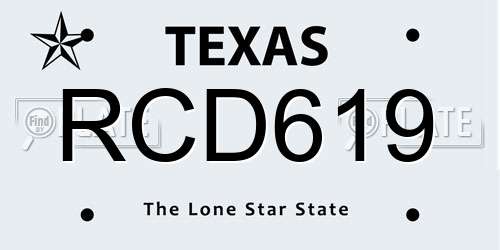 RCD619 Texas License Plate