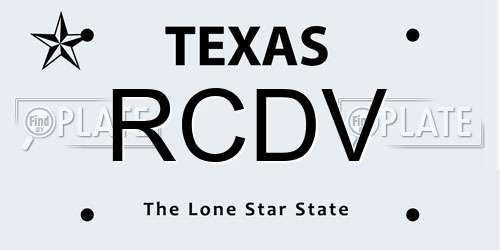 RCDV Texas License Plate