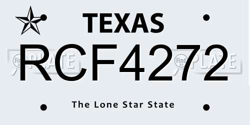 RCF4272 Texas License Plate