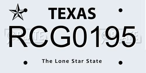 RCG0195 Texas License Plate