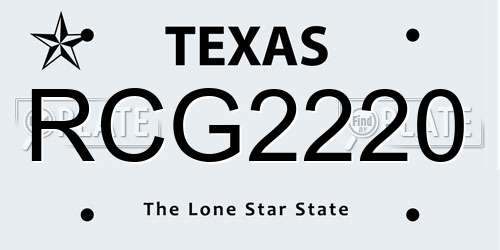 RCG2220 Texas License Plate