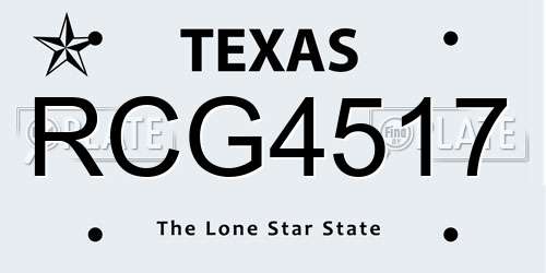 RCG4517 Texas License Plate