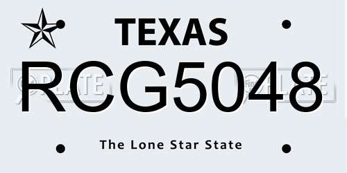 RCG5048 Texas License Plate
