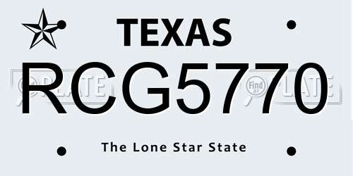 RCG5770 Texas License Plate