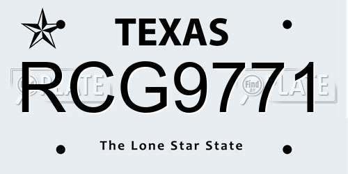 RCG9771 Texas License Plate