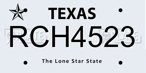 RCH4523 Texas License Plate