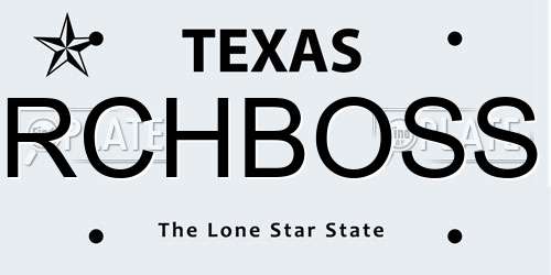 RCHBOSS Texas License Plate