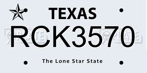 RCK3570 Texas License Plate