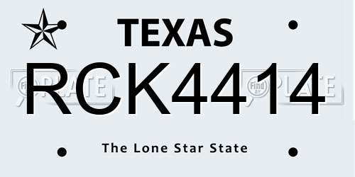RCK4414 Texas License Plate
