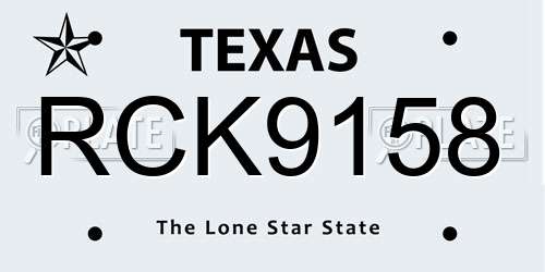 RCK9158 Texas License Plate