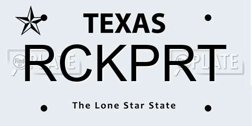 RCKPRT Texas License Plate