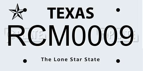 RCM0009 Texas License Plate