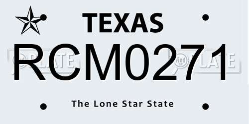 RCM0271 Texas License Plate