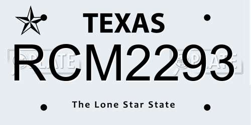 RCM2293 Texas License Plate