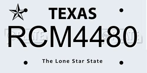 RCM4480 Texas License Plate