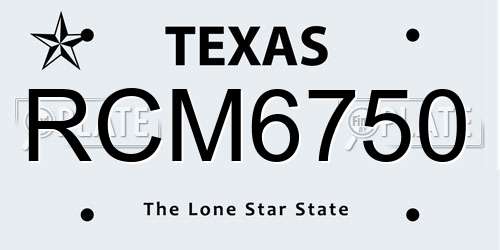 RCM6750 Texas License Plate