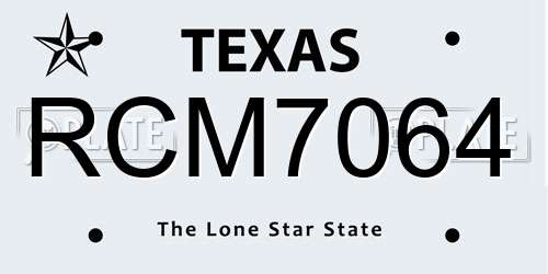 RCM7064 Texas License Plate