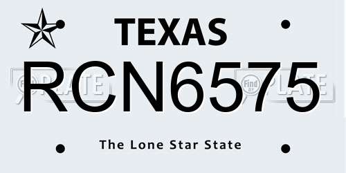 RCN6575 Texas License Plate