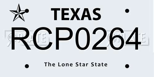 RCP0264 Texas License Plate