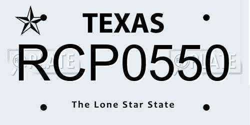 RCP0550 Texas License Plate