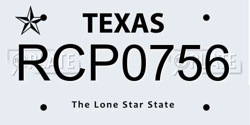 RCP0756 Texas License Plate
