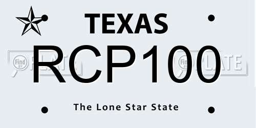 RCP100 Texas License Plate