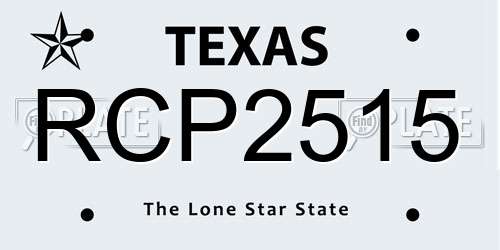 RCP2515 Texas License Plate
