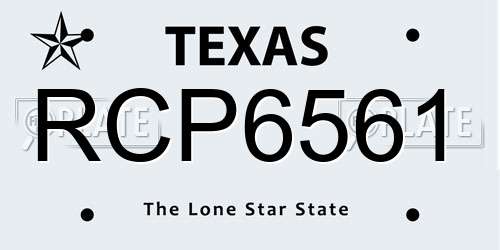 RCP6561 Texas License Plate