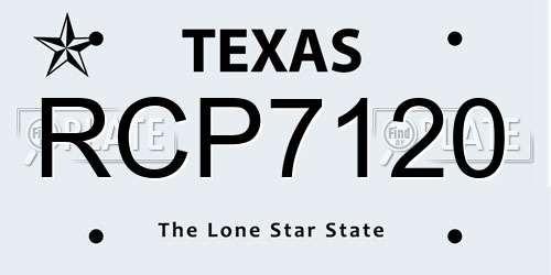 RCP7120 Texas License Plate