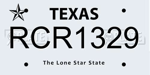 RCR1329 Texas License Plate