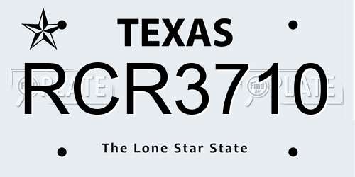 RCR3710 Texas License Plate