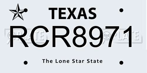 RCR8971 Texas License Plate
