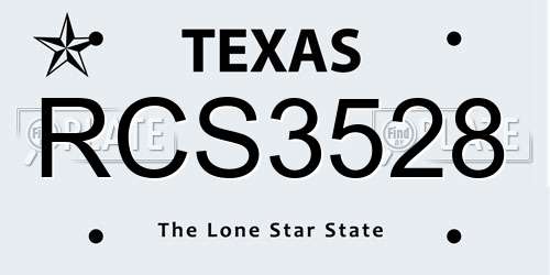 RCS3528 Texas License Plate