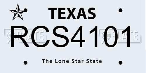 RCS4101 Texas License Plate