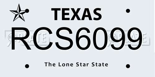 RCS6099 Texas License Plate