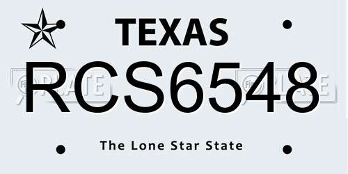 RCS6548 Texas License Plate