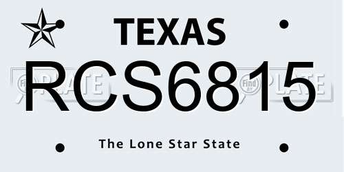 RCS6815 Texas License Plate