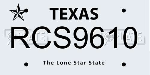 RCS9610 Texas License Plate