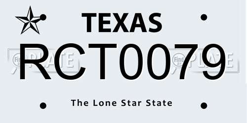 RCT0079 Texas License Plate
