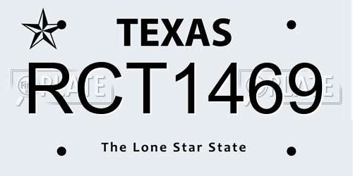 RCT1469 Texas License Plate