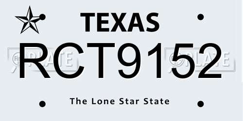 RCT9152 Texas License Plate