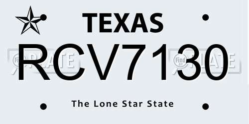 RCV7130 Texas License Plate