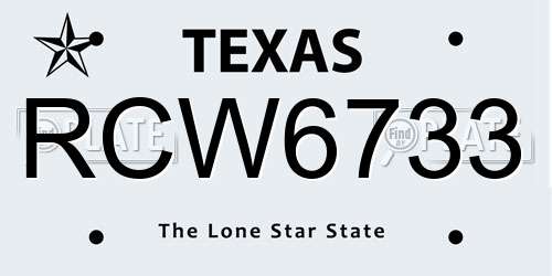 RCW6733 Texas License Plate