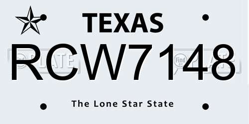 RCW7148 Texas License Plate